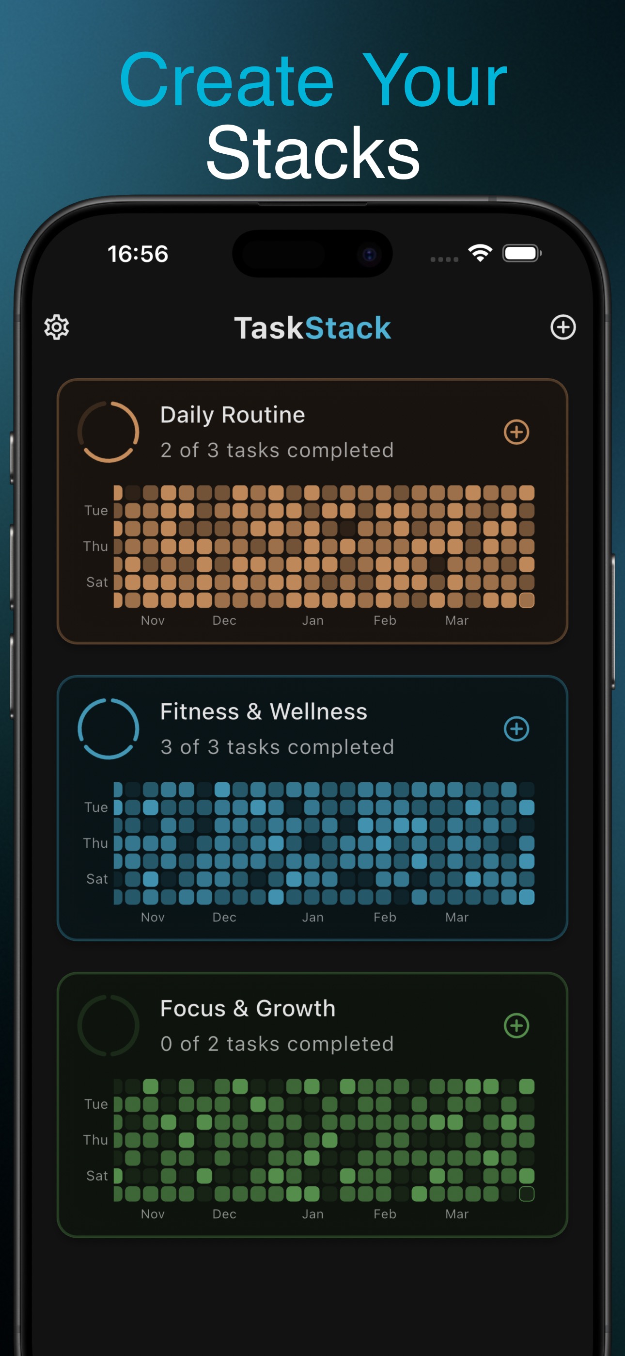 TaskStack App Screenshot - Create Your Stacks